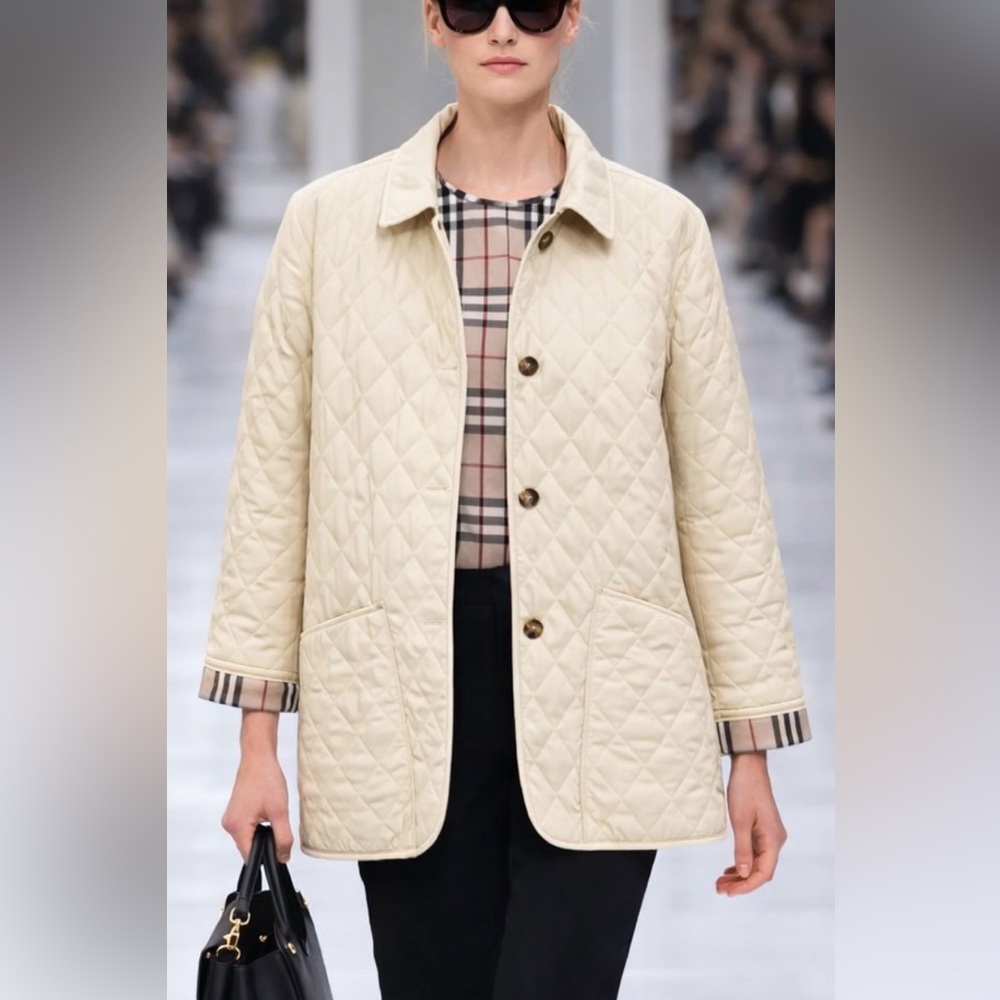 Burberry Quilted Beige Utility Jacket- Medium